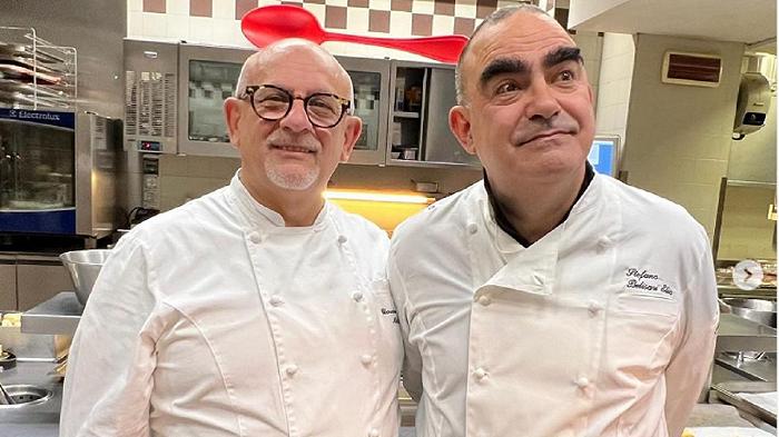 Claudio Sadler insegna a cucinare a Elio, ma solo per beneficenza