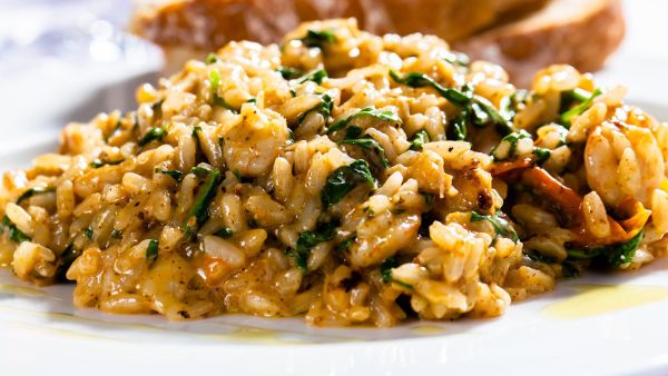 risotto con spinaci e pancetta ricetta