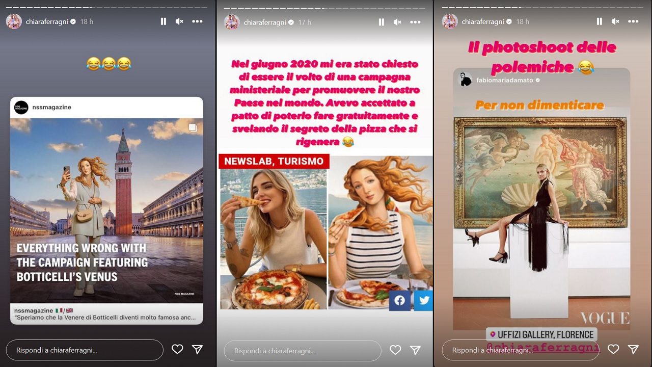 Chiara Ferragni sulla Venere influencer: “Nel 2020 volevano me e la mia pizza”