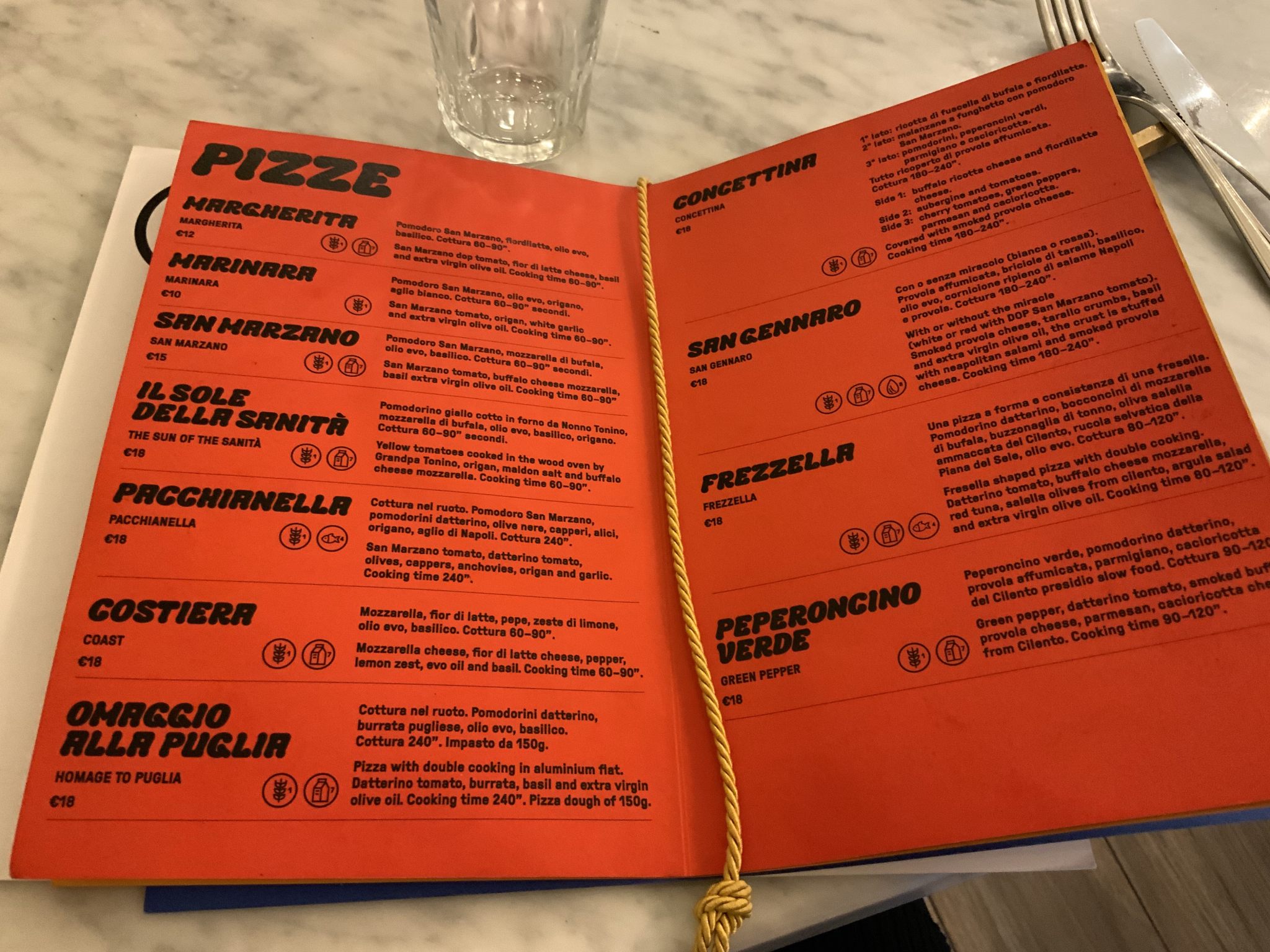 menu pizze concettina
