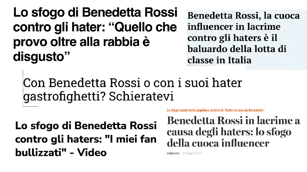 Haters e bullismo contro Benedetta Rossi: le parole non hanno più un peso? 