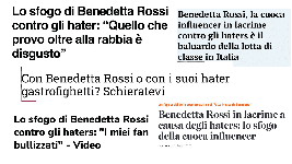 Haters e bullismo contro Benedetta Rossi: le parole non hanno più un peso? 