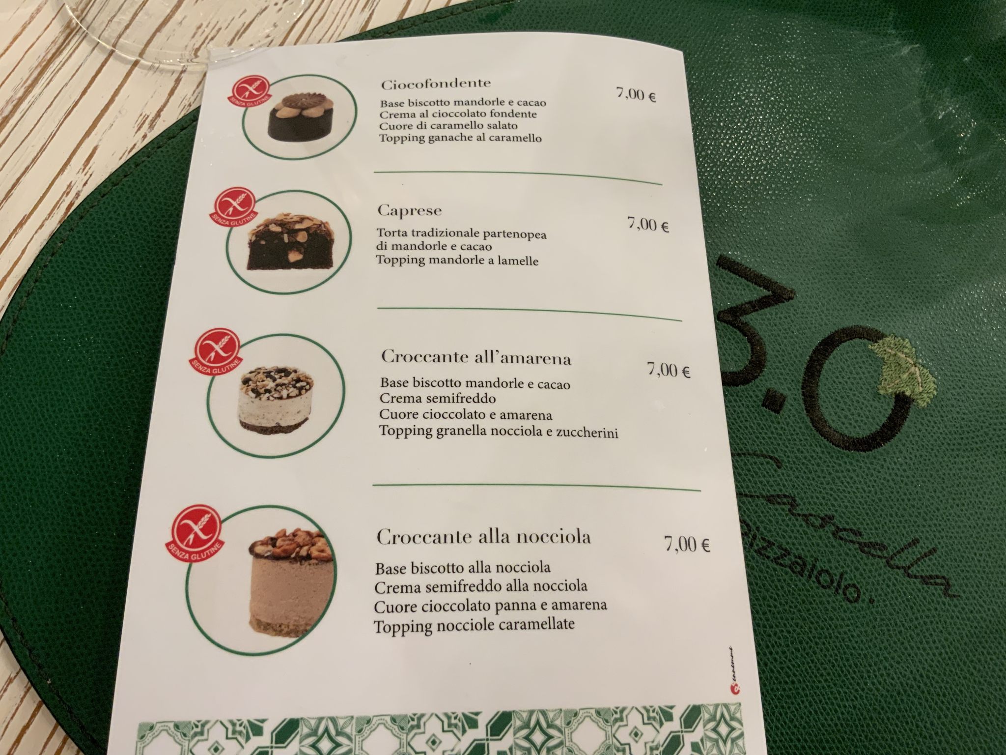 menu dolci di Margò oer Cascella