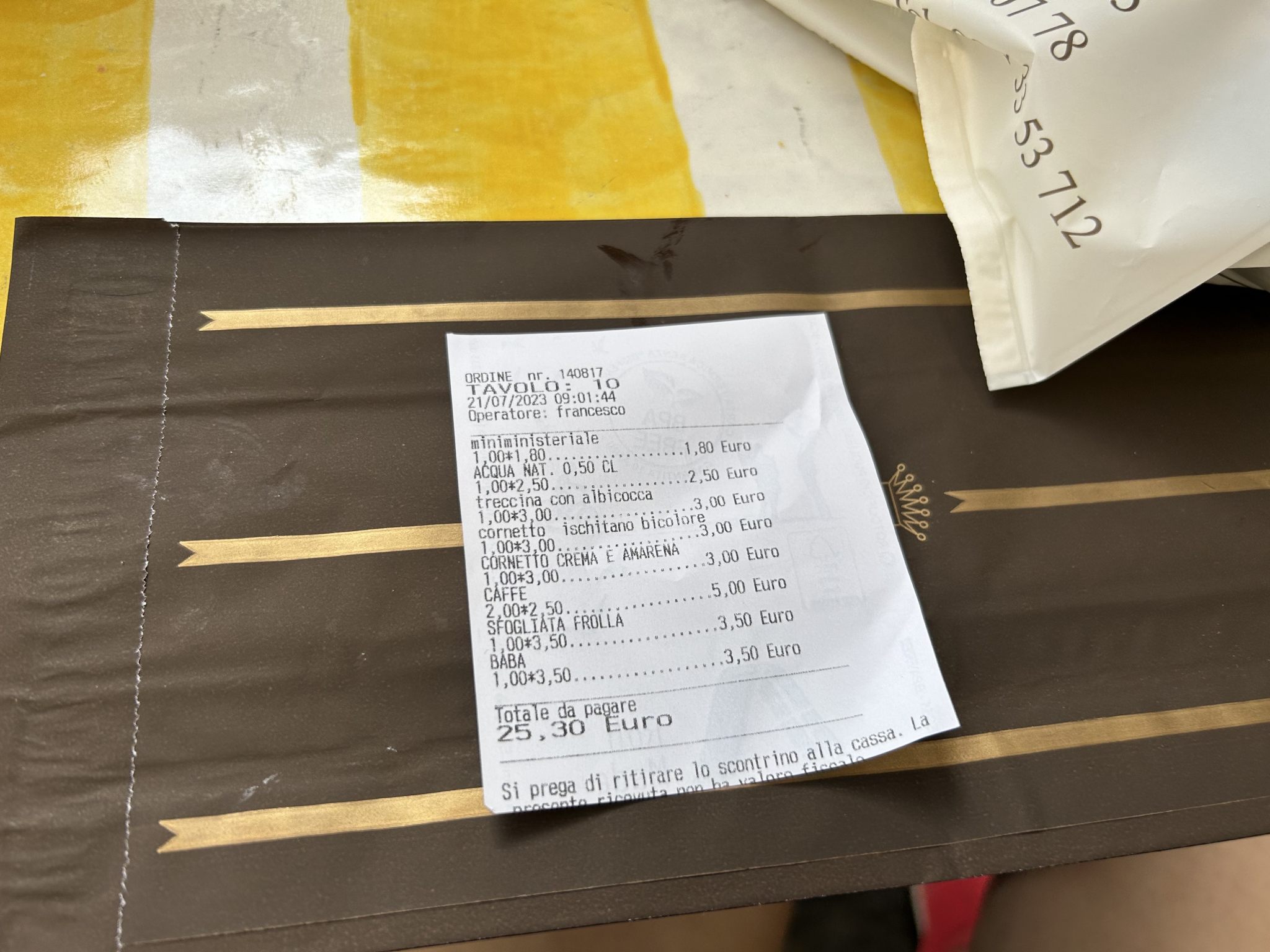 Scaturchio preconto che diventa conto 