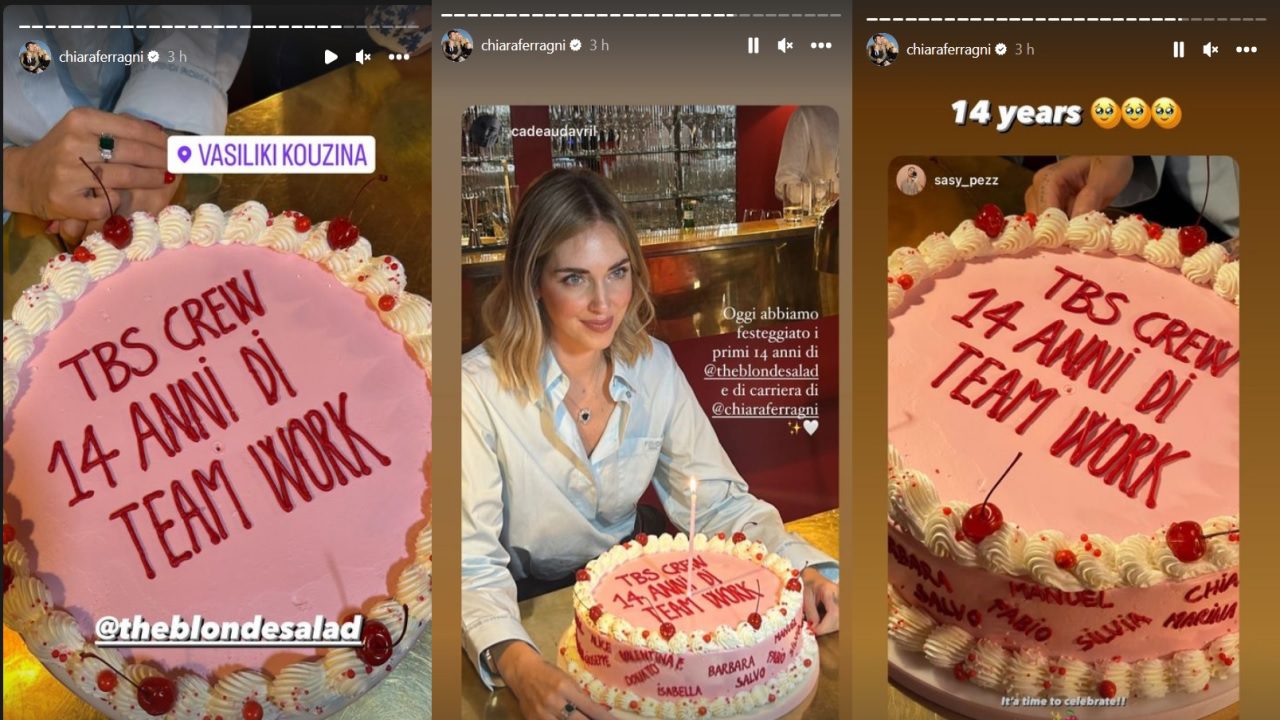 Chiara Ferragni festeggia il compleanno di The Blonde Salad in un ristorante greco