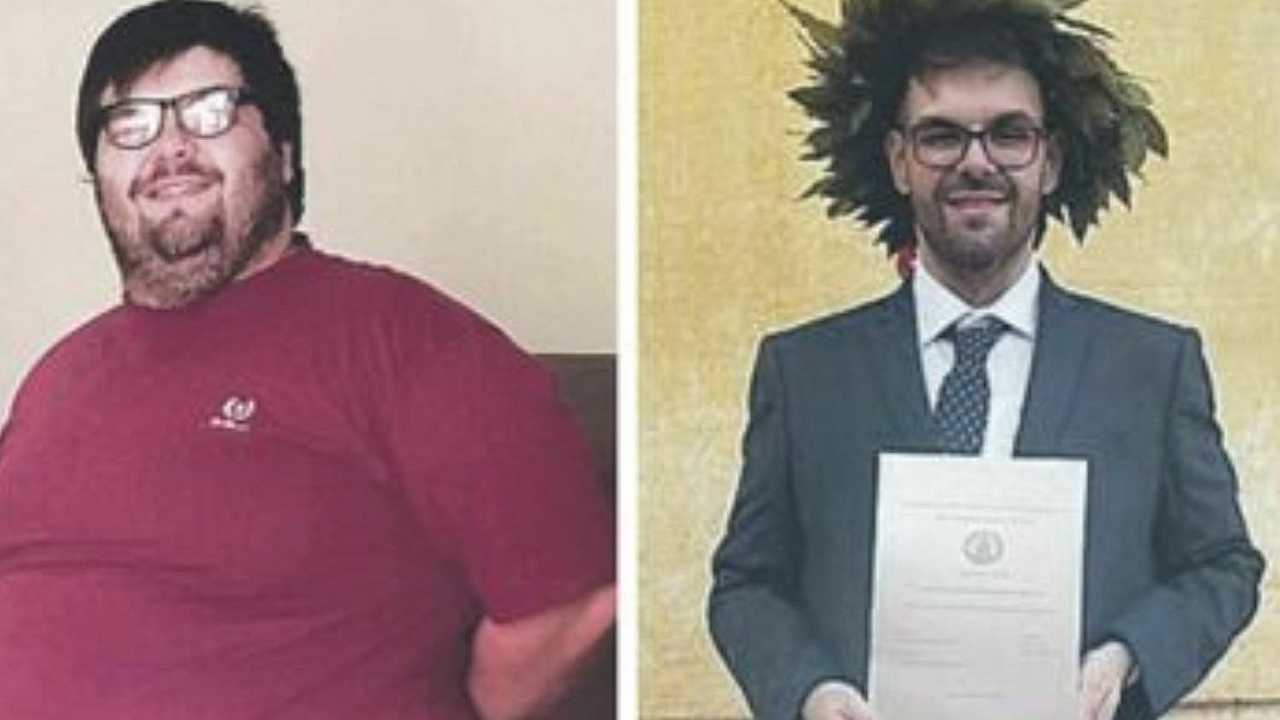 La tesi di laurea sulla dieta chetogenica gli fa perdere 110 chili