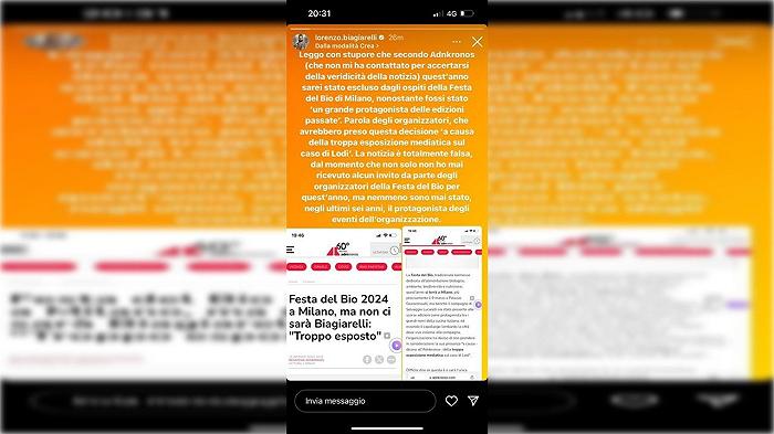 La “Festa del Bio” sostiene di aver escluso Biagiarelli, ma lui smentisce