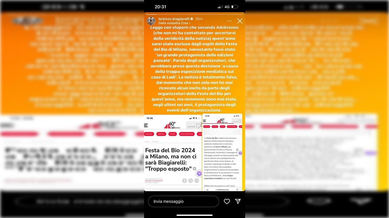 La “Festa del Bio” sostiene di aver escluso Biagiarelli, ma lui smentisce