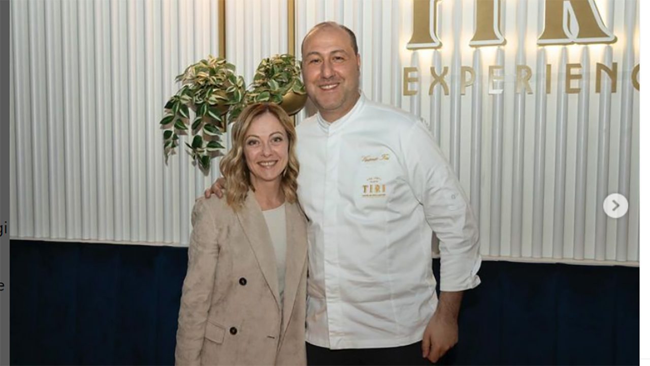 Meloni visita la bakery di Vincenzo Tiri