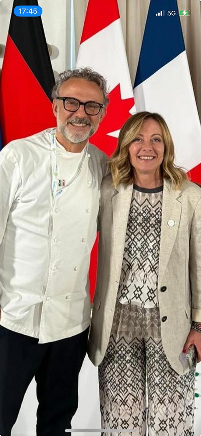 massimo bottura e giorgia meloni