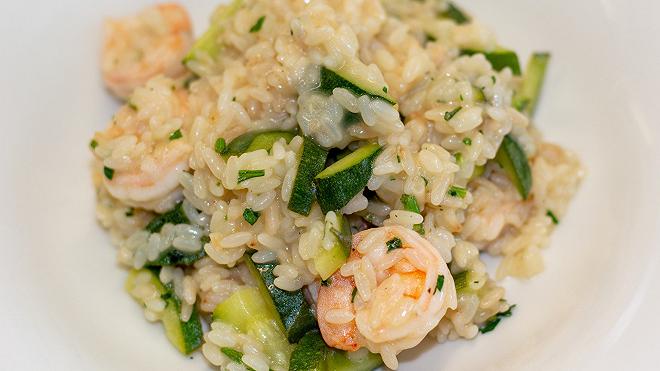 risotto zucchine e gamberetti ricetta