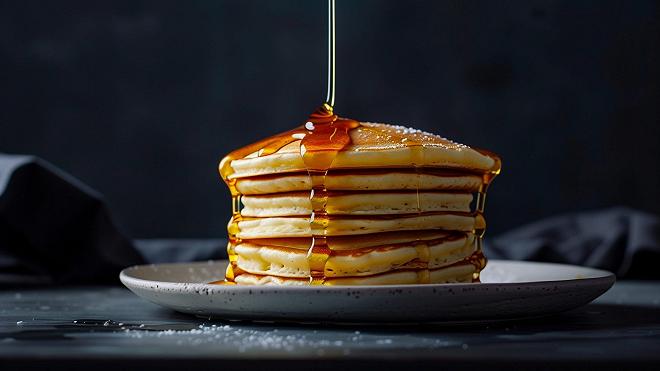 pancakes con lo sciroppo d'acero