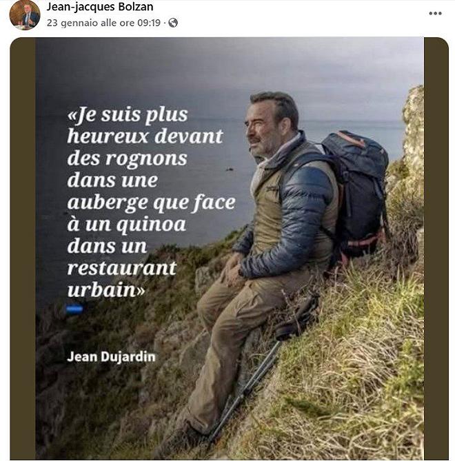 Post Facebook di Jean-Jacques Bolzan