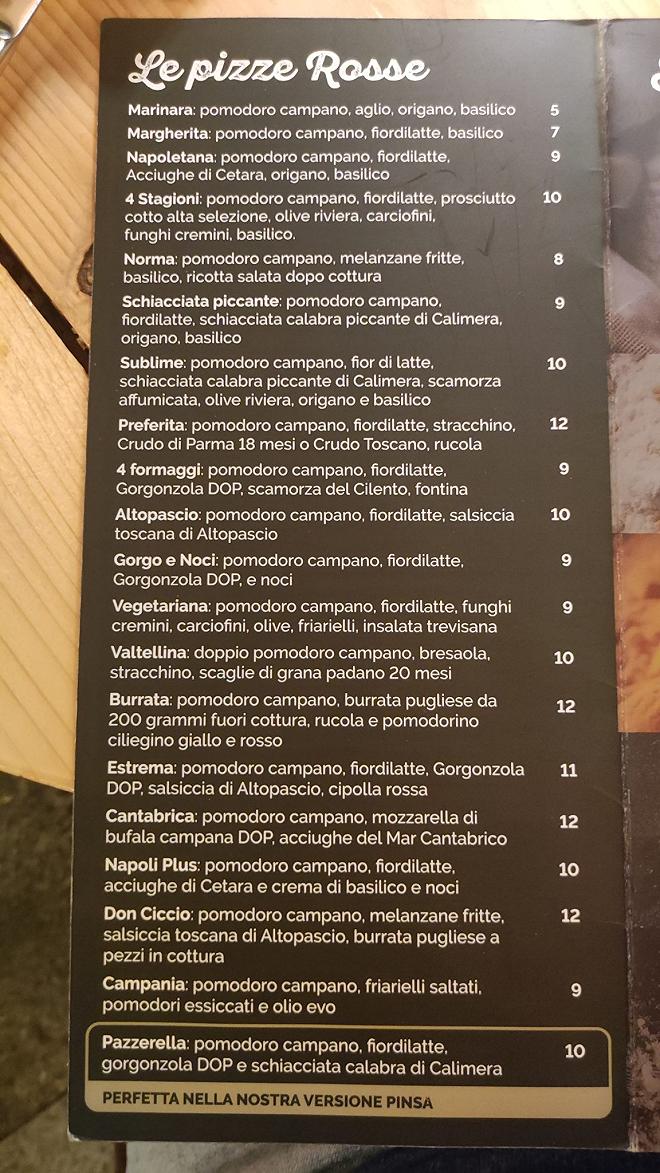 pizzeria farinum torino menu