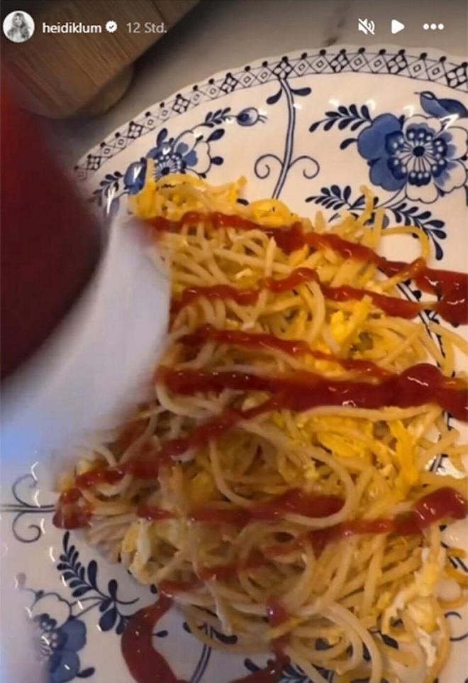heidi klum spaghetti ketchup