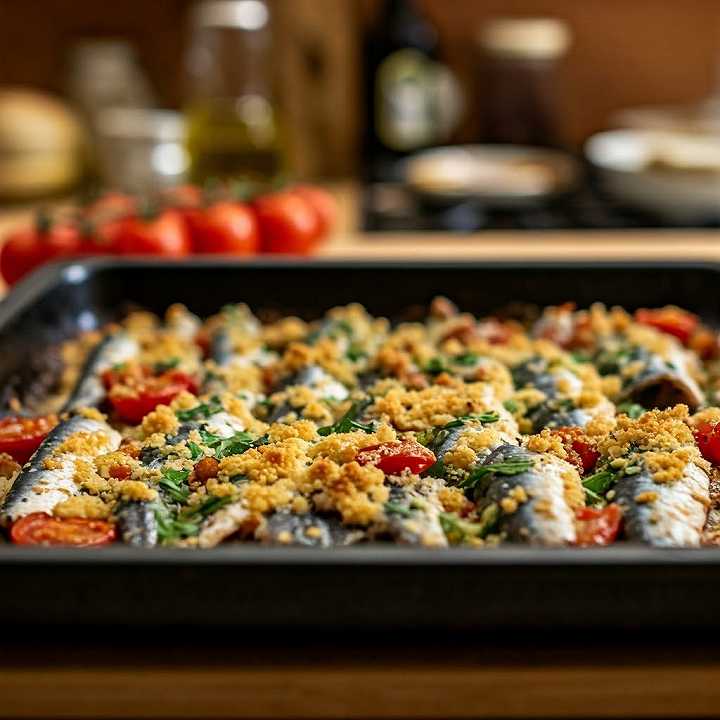 Alici al forno gratinate, la ricetta semplice e saporita