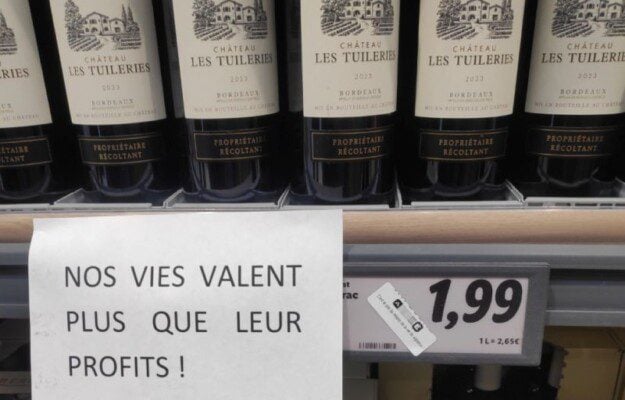 protesta vino Gironda Lidl