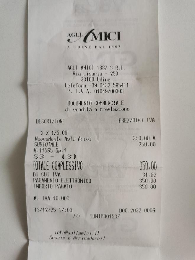 Scontrino Agli amici