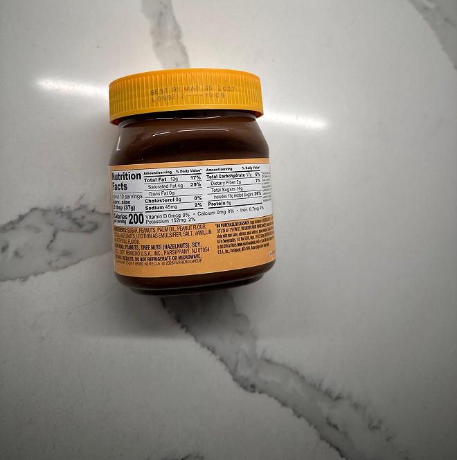 ingredienti nutella arachidi