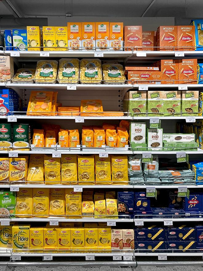 paste speciali scaffali supermercato