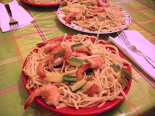 Spaghetti gamberi e zucchine