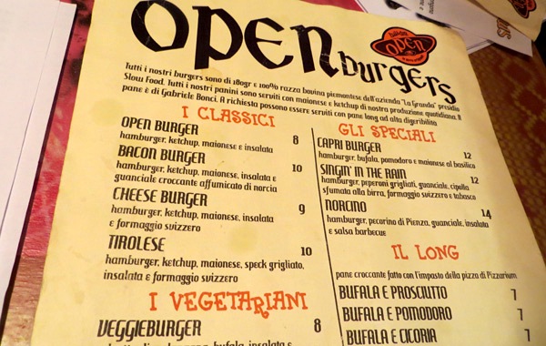 Open Baladin, menu