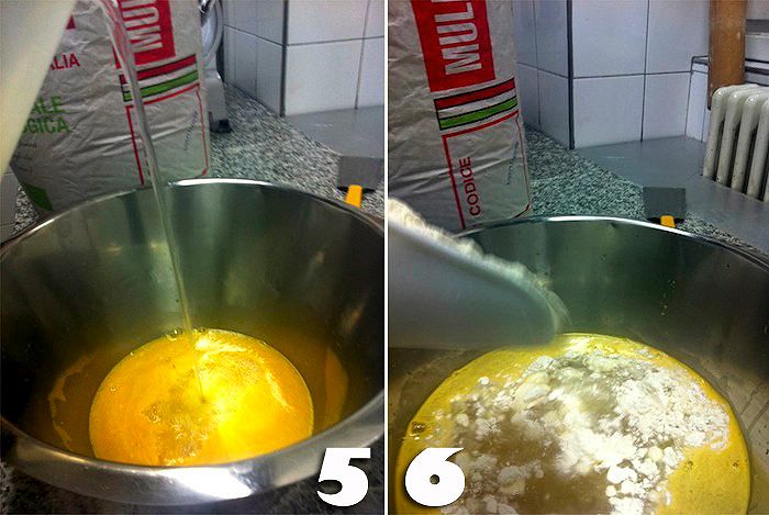 Incorporare l'acqua e la farina