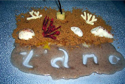 Ho scritto t'amo sulla sabbia, il piatto dello chef Moreno Cedroni