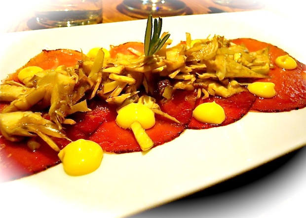 Crudo di carciofi e maionese
