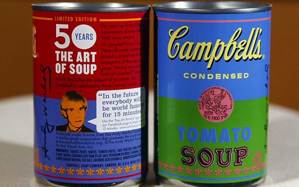 Campbell celebra Warhol con le lattine a tema