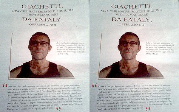 Roberto Giachetti: il posto migliore per finire uno sciopero della fame è Eataly