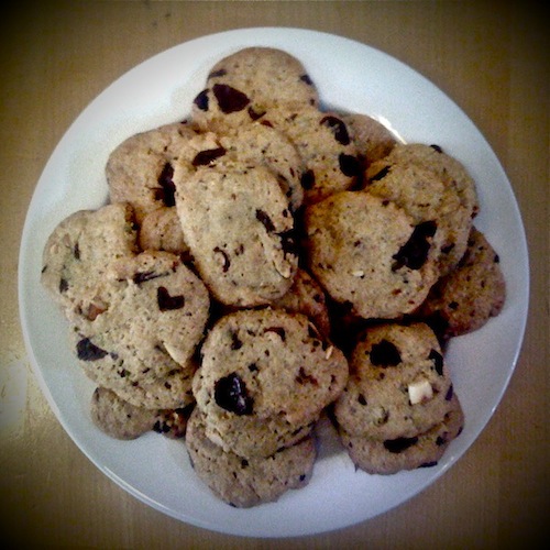 Cookies con cioccolato e pistacchi