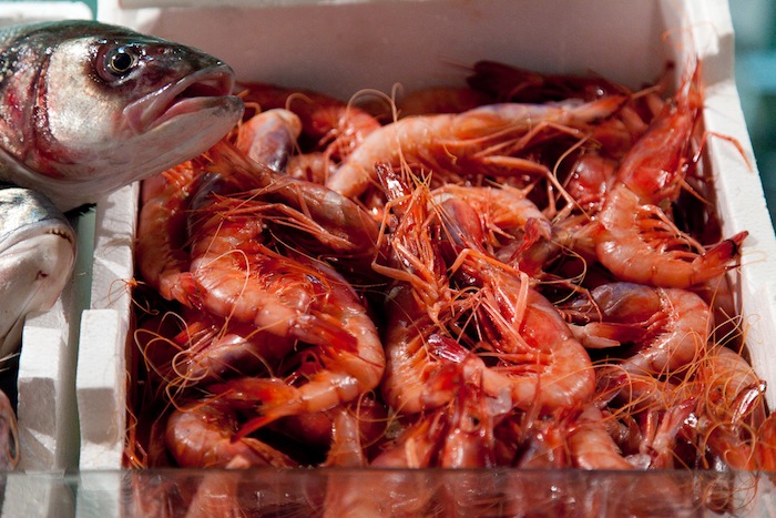 Il meraviglioso banco pesce del ristorante Il Sanlorenzo di Roma