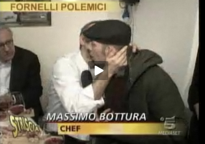 Massimo Bottura bacia Max Laudadio