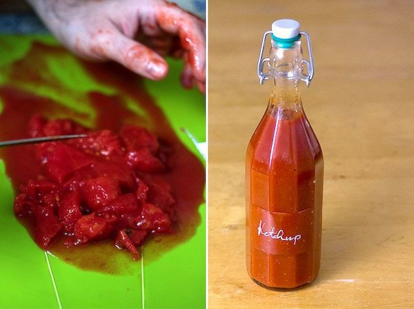 taglio del pomodoro, ketchup
