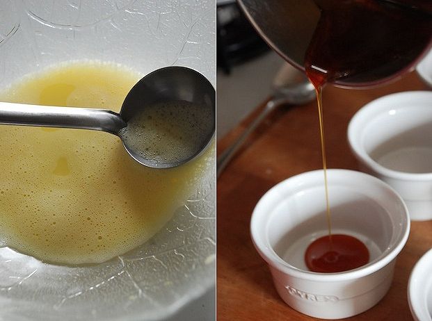 Preparazione del creme caramel