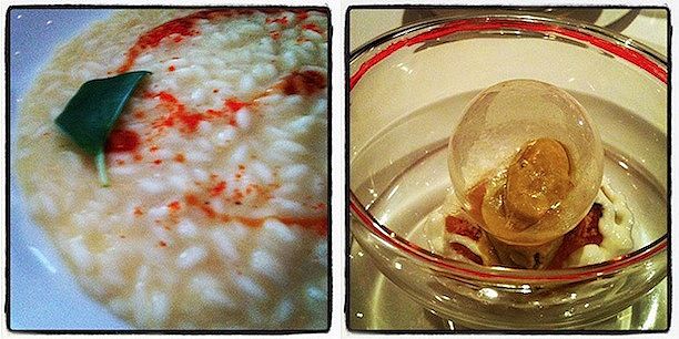 Risotto e Ananas e rosamrino al funo di Andrea Berton