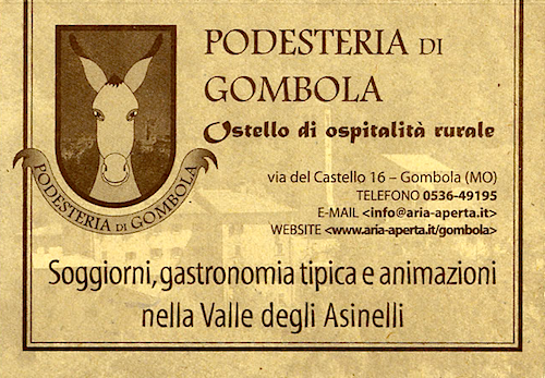 La tovaglietta della Podesteria di Gombola (Modena)