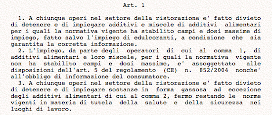 L'ordinanza anti-additivi del sottosegretario Francesca Martini