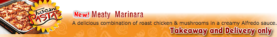 La Tuscani Pastas che Pizza Hut ha definito "The meaty marinara", la marinara di carne