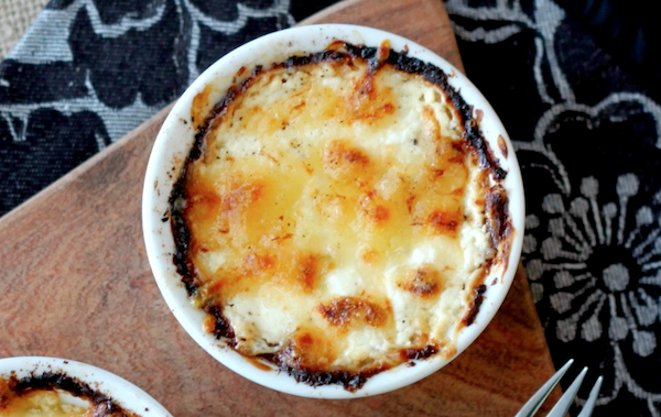 gratin, porri