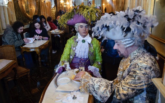 Maschere al Caffè Florian di Venezia