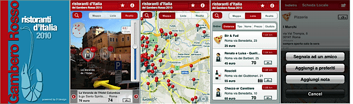 Ristoranti d'Italia 2010 del Gambero Rosso per iPhone