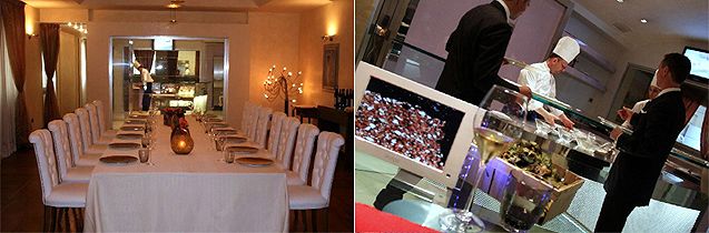 La sala e la cucina del ristorante Anteprima di Chiuduno (Bergamo)