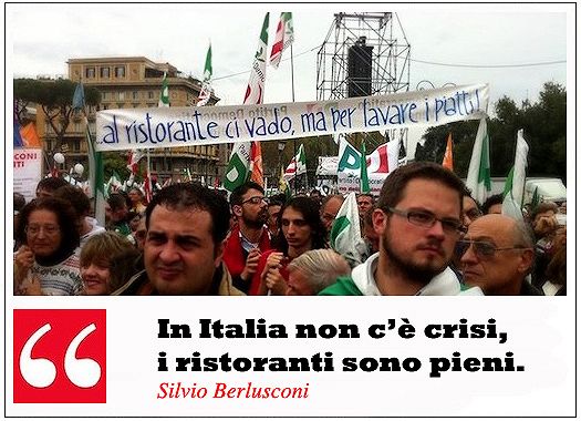 In Italia i ristoranti sono pieni secondo Silvio Berlusconi