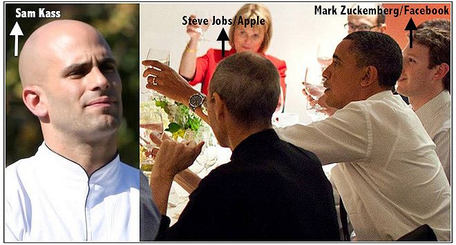 Steve Jobs e Mark Zuckemberg a cena con Obama