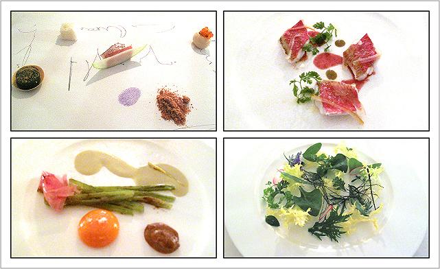 Alcuni piatti di Paolo Lopriore, chef del ristorante Il Canto di Siena