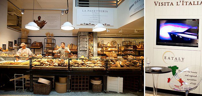 Eataly New York, la panetteria e l'angolo dell'agenzia viaggi Eatinerari