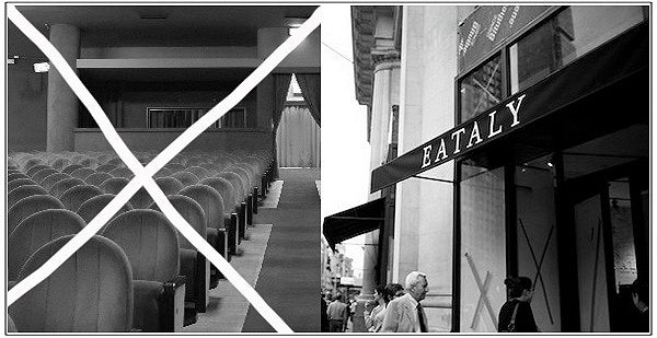Eataly al post del teatro Smeraldo