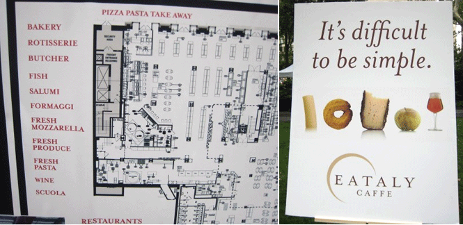 La pianta e uno degli slogan di Eataly New York